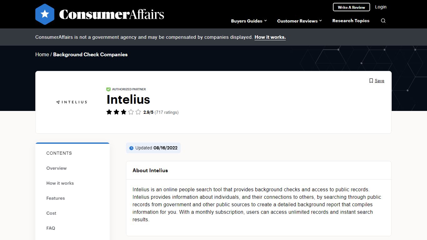 Top 717 Intelius Reviews - ConsumerAffairs